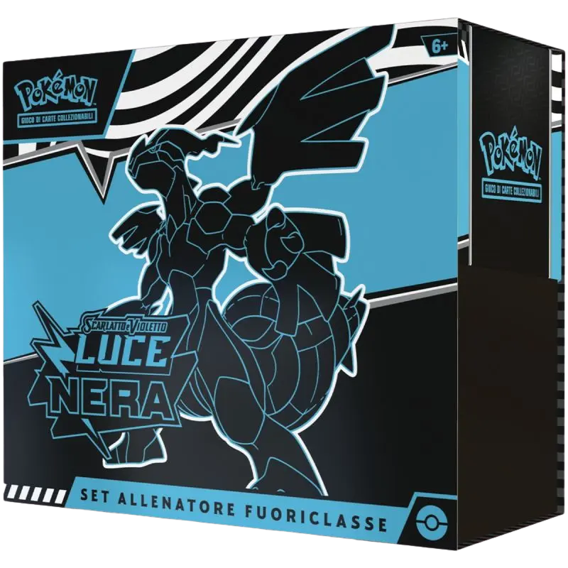 Elite Trainer Box Pokémon Luce Nera, vista frontale della confezione sigillata