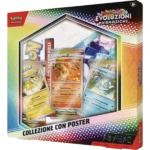 Contenuto della Pokémon TCG Collezione Evoluzioni Prismatiche – 3 Bustine con Poster: bustine sigillate e poster esclusivo a tema espansione.