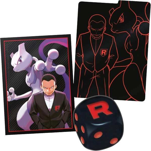 Contenuto della Pokémon TCG Elite Trainer Box Evoluzioni Prismatiche: bustine sigillate, carta promo, dadi, segnalini, bustine protettive, divisori e manuale del giocatore.