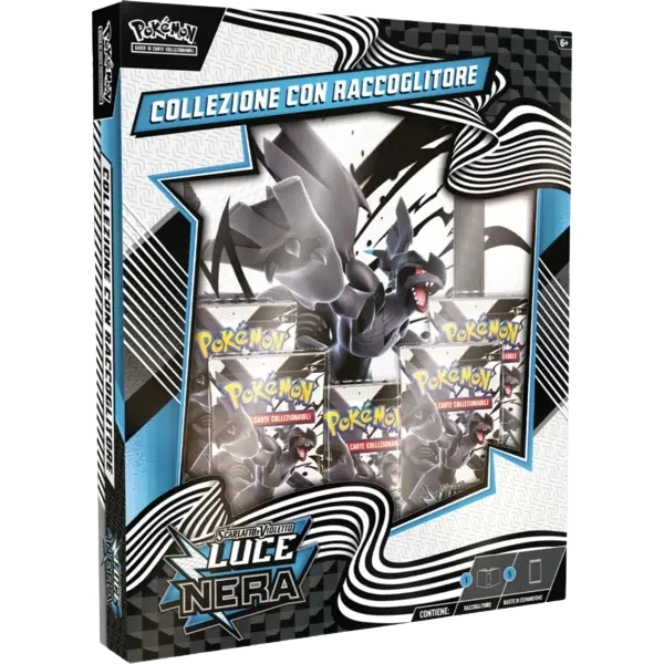 Raccoglitore Pokémon TCG Luce Nera (ITA) con bustine sigillate dell’espansione e album esclusivo per carte da collezione.