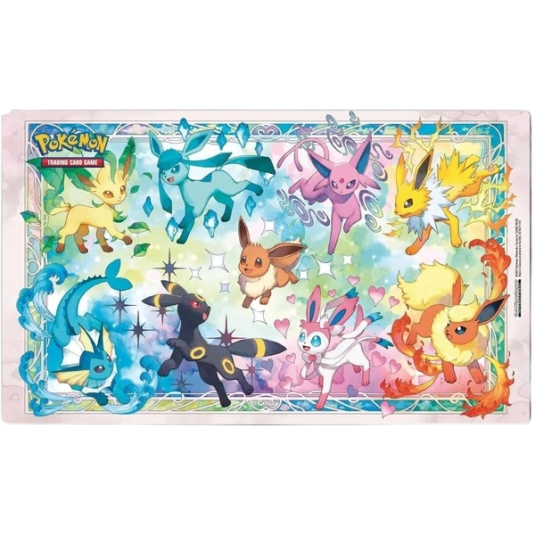 Tappetino da gioco Pokémon TCG della Special Collection Evoluzioni Prismatiche, con grafica esclusiva a tema espansione