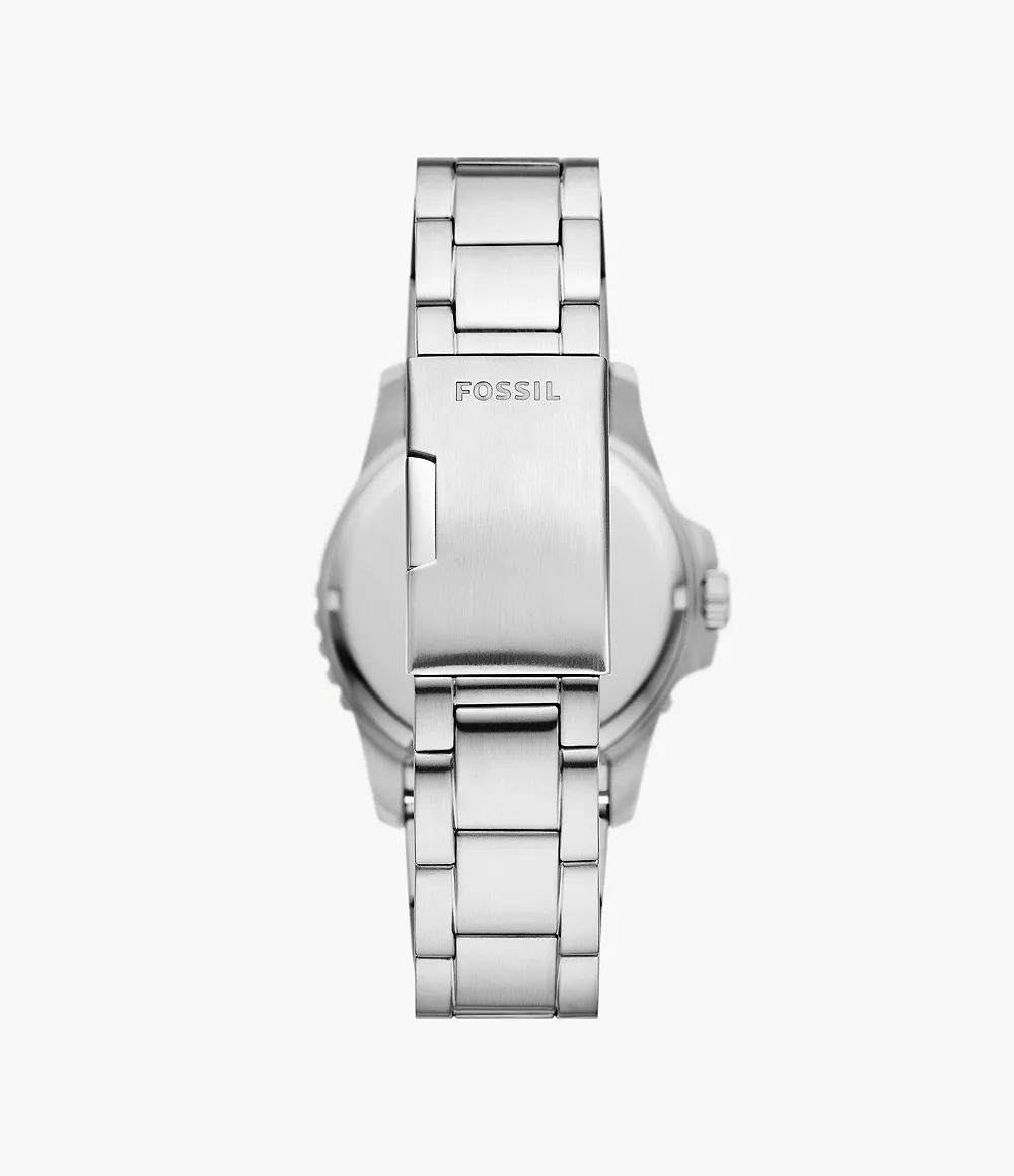 Fossil Blue Dive a tre sfere e bracciale in acciaio - immagine 2