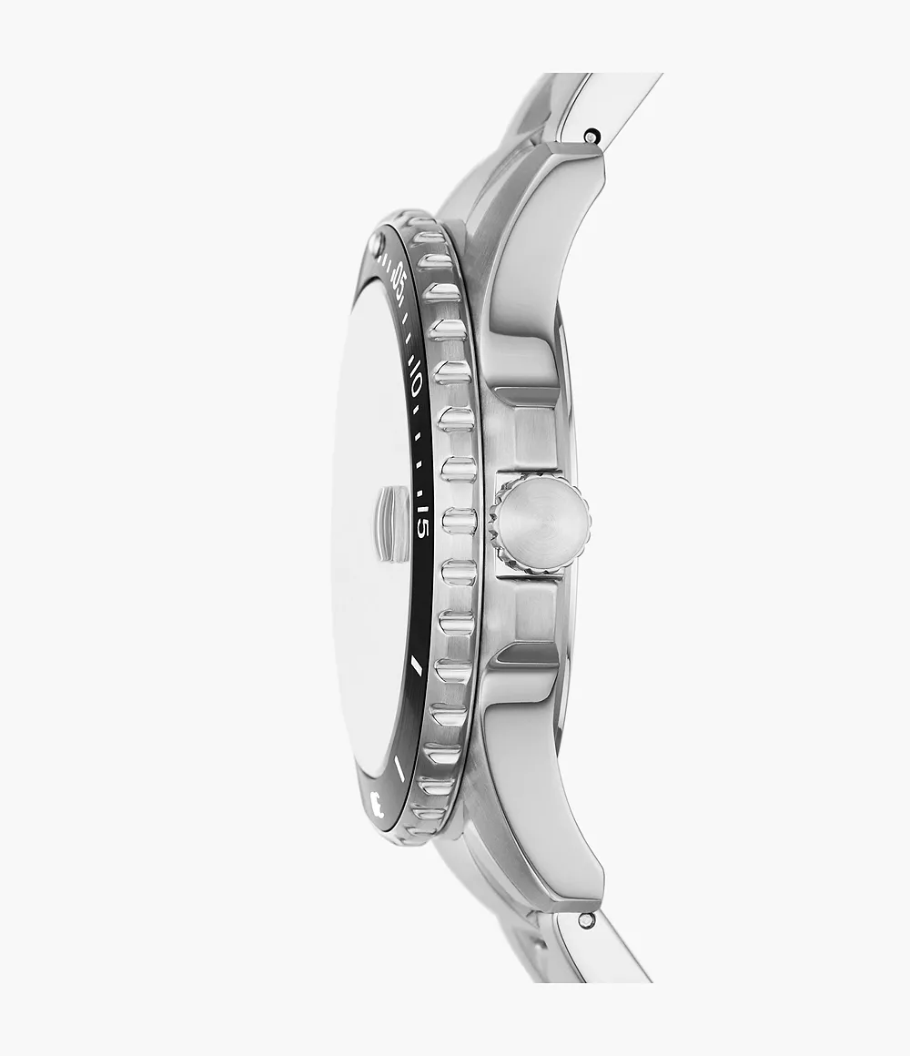 Fossil Blue Dive a tre sfere e bracciale in acciaio - immagine 3
