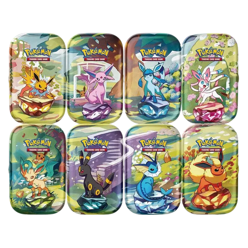 Lotto di 8 Minitin Pokémon Evoluzioni Prismatiche, confezioni sfuse e sigillate