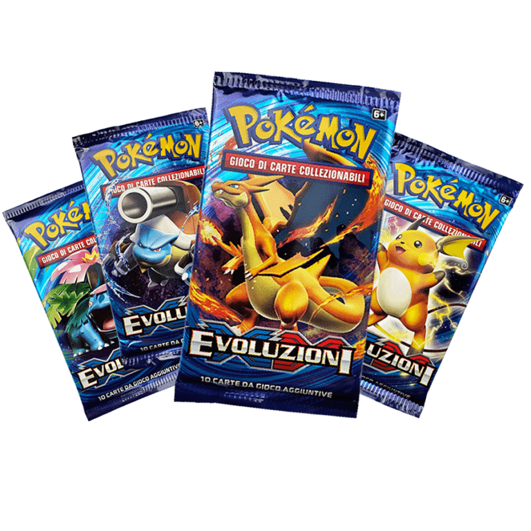 Art set completo bustine Pokémon X e Y Evoluzioni quattro artwork