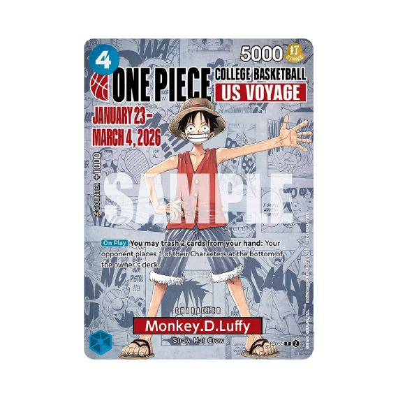 One Piece Promotion Cards - College Basketball US Voyage Monkey D.Luffy (P-055)