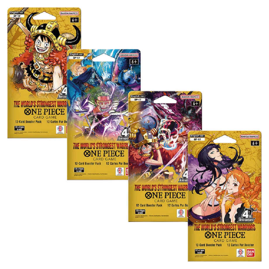 OP-17 The World’s Strongest Warriors – Set da 4 Blister Pack Artwork (ENG)