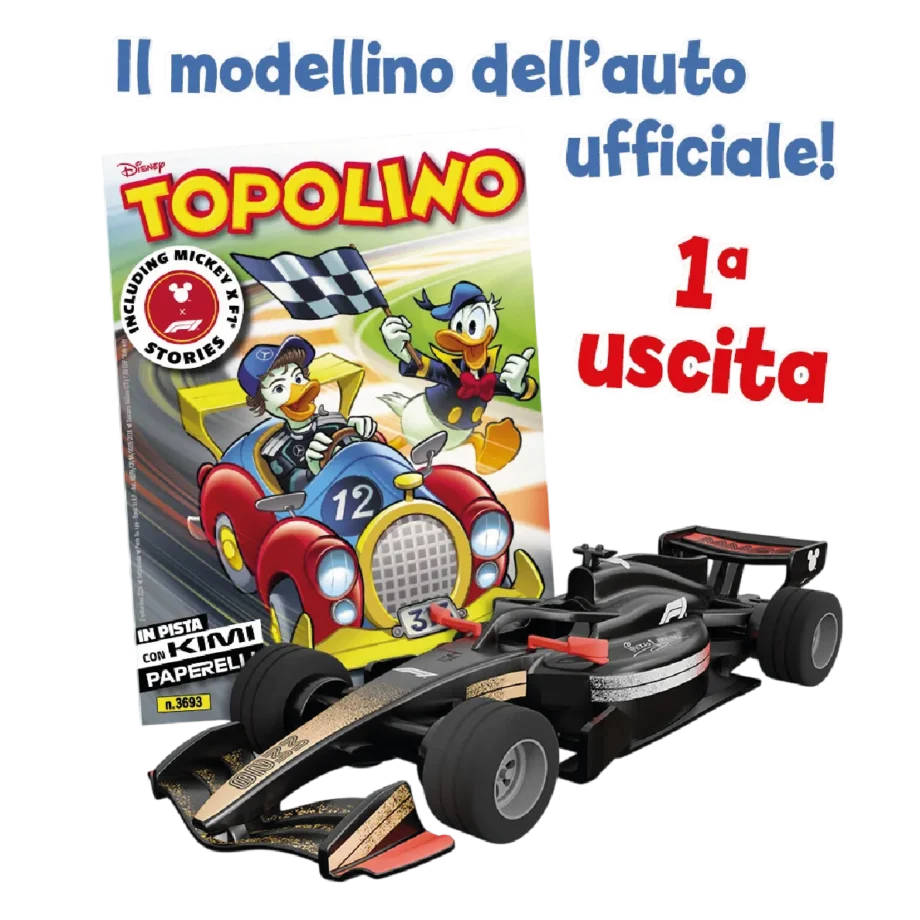 Topolino x F1 - N. 3693/3694 con Modellino F1